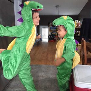 100-170 cm Dinozor Cadılar Bayramı Kostümleri Çocuklar için Karnaval Parti Tulum Yetişkin Hayvan Kadife Erkek Sahne Çocuk Günü Hediye Q0910