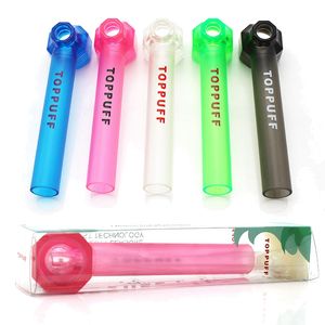 Toppuff Top Top Puff Water Pipe Plastikowy Szkło Bong Przenośny Travaling Suche Zioła Palnik Oil Dab Rig Hoinah