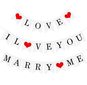 Articoli per feste Just Married Buon compleanno Bunting Banner Lettera Ghirlande appese Bandiere pastello Baby Shower Decorazioni per matrimoni SN3359