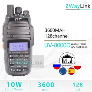 Th-UV8000D Walkie Talkie 10 km Dual Band VHF UHF 10W Rádio Comunicador 10 km 3600mAh Transversura Repetidor Função Tyt Rádio