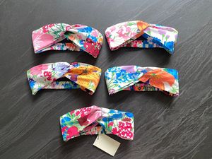 Elastiskt sidenpannband för kvinnor brev paljetter designer grön röd blomma Hårband Girl retro turban huvudinpackningar