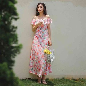 Moda Impreso Floral Vestido sin mangas Robe Playa Casual Tallo Talla Muchacha Long ES Vacaciones de verano 210601