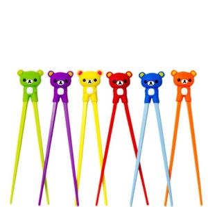 Kawaii Silicone Easily Bear Resin Baby Exercise Training Chopsticks Colorful Cartoon Bear Children Learning Chopsticks SN5188