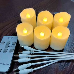 Wholesale tea wax candles for sale - Group buy Remote Rechargeable Light Birthday Christmas Candle Wedding Halloween Tea Wax Home Restaurant Table Decoration