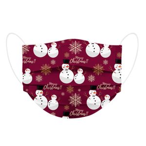 New Designer Face Mask Christmas disposable masks cartoon snowman cute children three-layer protective dust cover in stock