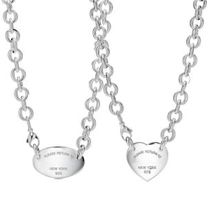Chains S925 Sterling Silver Necklace For Women Heart-Shaped Thick Clavicle Chain Personality All-Match Neck Jewelry Girlfriend Gift
