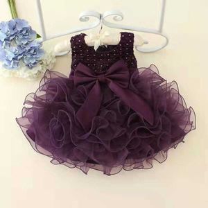 Nowa Baby Girl Dress Tulle Chrzest Sukienka Dziewczyna 1 Rok Urodziny Zroszony Party Wedding Baby Kostium Dzieci Tutu Odzież L1819XZ Q0716