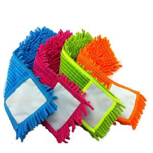 4 Sztuk Wymiana Podkładka do płaskiego MOP, MOPS Podkładka do czyszczenia podłogi, Chenille Flat Mop Głowy Wymiana Wymienny, Głowy do podłóg MOPS 210317