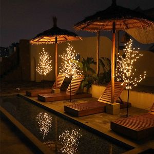 180cmの背の高いパーティーの装飾人工LED桜の光の木のロマンチックな暖かい白の屋外の庭の装飾的な風景ランプのドロップシップ