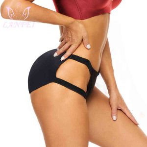 Lanfei Women Butt Lifter pośladki majtki Duży tyłek Wyściełany Hip Enhancer Seamless Push Up Booty Pads Lady Bielizna Podkładki SHUPEWEAR Y220311