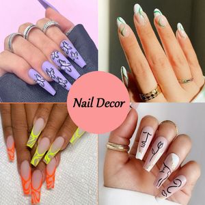 Nail Decor Rose Flower Marmor Dekorationer för naglar Mix Colorful Transfer Nail Foil Sticker Valentine's Day Series Slider Paper