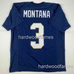 Anpassade Joe Montana Blue College Sömda fotbollströjor Stitched Lägg till valfritt namnnummer