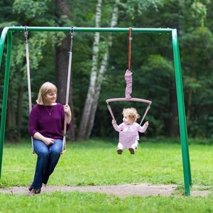 Accessoarer Baby Standing Door Jumper Outdoor Swing med Sadel Sitt Barn Hängmatta Bouncing Chair Pod No Iron Frame