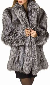 Vendita autunno e inverno cappotto di pelliccia sintetica da donna cucito argento pelliccia di visone integrato abbigliamento da donna 211207