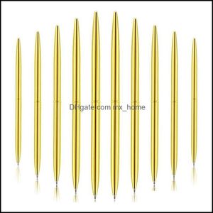 Długopisy Długopisy Pisanie Materiały Office School Business Industrial 30 sztuk Pen Lekki Czarny Ink Metal Set Dla (Gold) Drop Dostawa 2