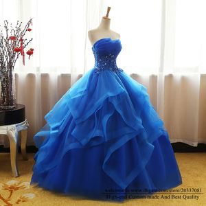 Vestidos quinceanera 2021 sexy apliques de cristal azul real festa baile formal rendas até princesa vestido baile tule vestidos de 15 anos 215v