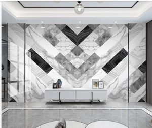 Personalizado 3d papéis de parede janela mural papel de parede geométrico mármore relevo tridimensional tv sofá fundo da telha mural