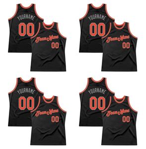 カスタムブラックオレンジ - グレーの本格的なThrowback Basketball Jersey