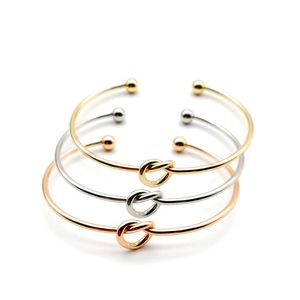 Knot Bangle Love Legato annodato Amicizia Bracciali gioielli per le donne ragazze damigelle damigelle regali 3 colori Select