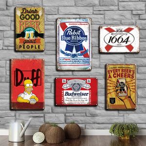 2021 Vintage Beer Poster Metal Tin Sign Retro Corona Wall Sticker Decorative Plaques Shabby Chic Pub Bar Home Decoration Plates Size 20X30cm