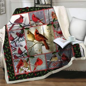 Decken Überwurf Vogel 3D Samt Plüsch Decke Tagesdecke Sofa Sherpa Couch Quilts Abdeckung Reise Leicht Waschen Heimtextilien