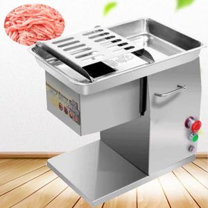 2021 Commercial Meat Slicer Rostfritt stål Fullautomatisk 0.6kw Shred Slicer Dicing Machine Electric Vegetable Cutter Grinder