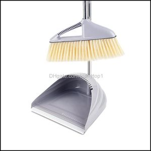 Wholesale broom with dustpan long handle resale online - Brooms Dustpans Household Cleaning Tools Housekeeping Organization Home Gardenbroom And Dustpan Set Standing Upright Dust Pan Long Handle