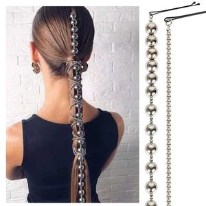 Kobiety Aluminiowe Koraliki Łańcuch Do Włosów Ponytail Braid Pins Opaski Biżuteria Ślubna Akcesoria Osobowość TC Q2