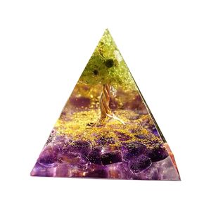 Orgonitbaum des Lebens, Peridot-Pyramide, Heilkristalle zum Schutz, Meditation, Yoga, Energiegenerator, Figuren, Miniaturen, TB 210727