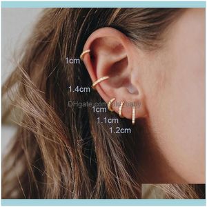 Jewelrysier Colour Earrings For Women/Men Small Crystal Hoop Ear Bone Aros Tiny Nose Ring Girl Aretes Hoops Jewelry & Hie Drop Delivery 2021