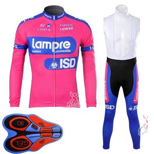 Lampre Drużyna Mężczyźni Jazda Na Rowerze Jersey Zestaw Jesień Rower Mundur Szybki Suchy Rower Mountain Bike Długim Rękawem Koszula BIB Spodnie Suit Y21031602