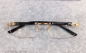 EyeGlasses Frame Gold oroless nero trasparente 0287o Occhiali ottici Occhiali da uomo moda occhiali da sole Cornici con scatola