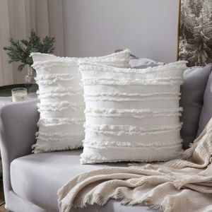 Decorativo Boho Throw Pillow Linen Striped Jacquard Pattern Cushion Covers per divano divano letto soggiorno camera da letto
