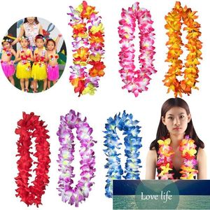 Kwiaty dekoracyjne Wieniec Wreathrists Wreathes Dekoracje do domu Piękny Hawajski Flower Leis Limit Tropical Luau Lei Party Favors K9 Cena fabryczna Ekspert