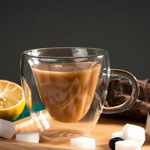 Przezroczysty szklany kubek kawy mleko whisky piwo podwójne kreatywne gorące ogromne koktajl wódka kubek na wino drinkware słodkie kubki