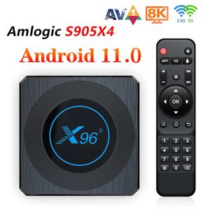 X96 X4 Amlogic S905X4 Android 11.0 TV Box 4 GB + 64 GB WiFi Smart RGB Light Media Player 8K Set Top Pudełka