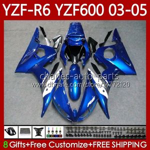 Yamaha Yzf-R6 파란색 화이트 Blk YZF600 YZF R 6 600 CC 03-05 Bodywork 95no.12 YZF R6 600cc Yzfr6 03 04 05 Cowling YZF-600 2003 2004 2005 OEM 페리 피스 키트