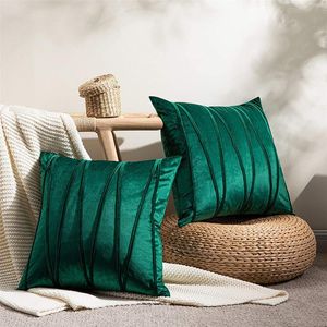 Cuscino/Cuscino decorativo Federa per cuscino in velluto di lusso Emrald Green 45X45CM Custodia decorativa nordica