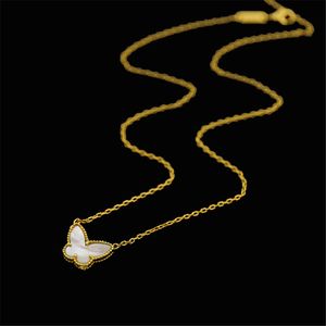 Oro moda classica dolce 4/quadrifoglio farfalla braccialetto orecchini collana set di gioielli per S925 argento Van WomenGirls