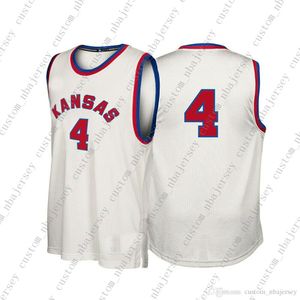 Barato Personalizado Kansas Jayhawks NCAA # 4 Tan Basquetebol Jersey Personalidade Costura Personalizada Qualquer Nome Número XS-5XL