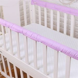 2 pcs/set Plain Color Crib Bumper Thickened Baby Bedside Protective Bar Anti-collision Barrier Cover For Infant Protection Strip 211025