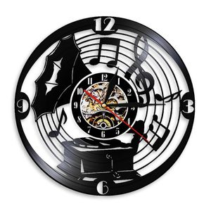 Wall Clocks Gramophone Record Laser Cut Longplay Clock Home Decor Watch Retro Music Vintage Inspired Gift