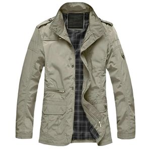 M-5XL Erkekler Büyük Boy Rahat Uzun Ceket Bahar Sonbahar Erkek Iş Windbreak İnce Dış Giyim Parka Gevşek Varsity Bombacı Coat 210928