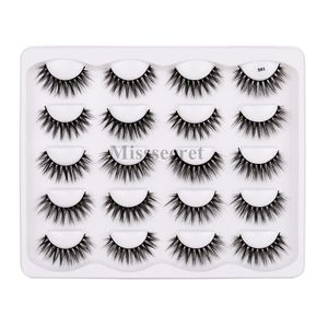 10 Paar Wimpern, künstliche 3D-Nerzwimpern, dick, handgefertigt, falsche Wimpern, Volumen, weiche, gefälschte Wimpern, Make-up