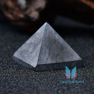 Schungit-Pyramidenstein, Quarz-Heilkristall, Meditation, Strahlenschutz