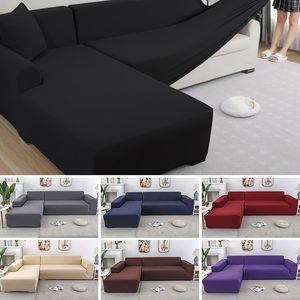 Modern Corner Sofa Cover Living Room Furniture Cover Couch Slipcover Chaise Longue Sofa Cover L Shaped Elastic Stretch Universal 210317