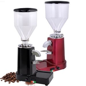 19 Gears Electric Coffee Grinder Espresso Kaffekvarn Bean Grinder Professional Miller, röd / svart