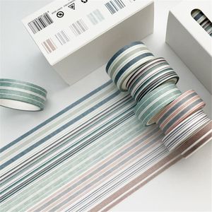 6 st / set 5m Vintage Black Washi Tape Grid Stripe Masking Tape Dekorativ tejp Tape Sticker Scrapbooking Diary Stationery 2016 jkkd2103