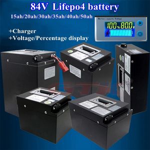 GTK 2000 Cycles 84V 15AH 20AH30AH30AH 50AH LIFEPO4 Bateria litowa BMS 27s do Scooter Electric E Rower Golf Cart + Charger