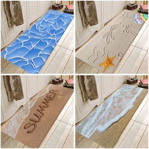 Criativo 3D impressão multi praia corredor tapetes e tapetes para quarto sala de estar tapete cozinha banheiro antiderrapante tapetes 210301